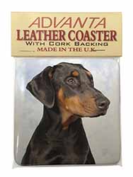 Doberman Pinscher Dog Single Leather Photo Coaster