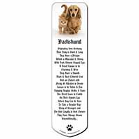 Dachshund Dog and Kitten Bookmark, Book mark, Printed full colour