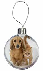 Dachshund Dog and Kitten Christmas Bauble