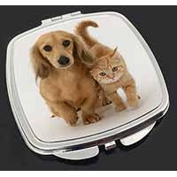 Dachshund Dog and Kitten Make-Up Compact Mirror