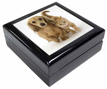 Dachshund Dog and Kitten Keepsake/Jewellery Box
