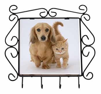 Dachshund Dog and Kitten Wrought Iron Key Holder Hooks