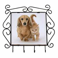 Dachshund Dog and Kitten Wrought Iron Key Holder Hooks