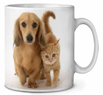 Dachshund Dog and Kitten Ceramic 10oz Coffee Mug/Tea Cup