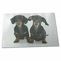 Large Glass Cutting Chopping Board Cute Dachshund Dogs