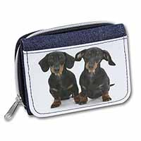Cute Dachshund Dogs Unisex Denim Purse Wallet