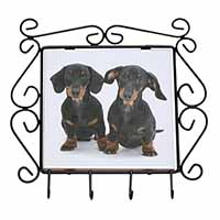 Cute Dachshund Dogs Wrought Iron Key Holder Hooks