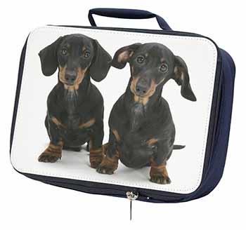 Cute Dachshund Dogs Navy Insulated School Lunch Box/Picnic Bag