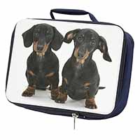 Cute Dachshund Dogs Navy Insulated School Lunch Box/Picnic Bag
