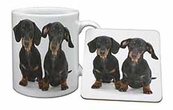 Cute Dachshund Dogs Mug and Coaster Set