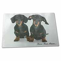 Large Glass Cutting Chopping Board Dachshund Dogs 