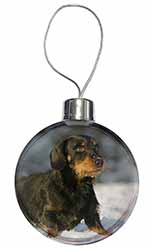Long-Haired Dachshund Dog Christmas Bauble