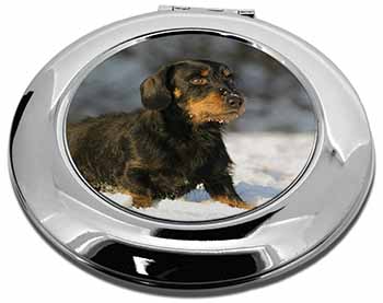 Long-Haired Dachshund Dog Make-Up Round Compact Mirror