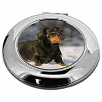 Long-Haired Dachshund Dog Make-Up Round Compact Mirror
