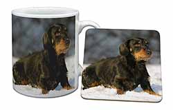Long-Haired Dachshund Dog Mug and Coaster Set
