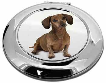 Cute Dachshund Dog Make-Up Round Compact Mirror
