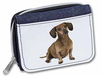 Cute Dachshund Dog Unisex Denim Purse Wallet