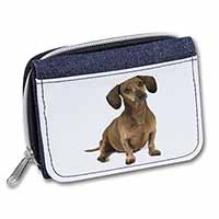 Cute Dachshund Dog Unisex Denim Purse Wallet