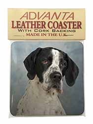 English Pointer Dog Single Leather Photo Coaster