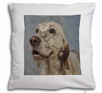 English Setter Dog Soft White Velvet Feel Scatter Cushion