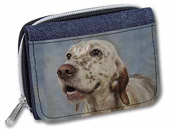 English Setter Dog Unisex Denim Purse Wallet
