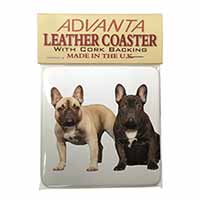 French Bulldog Single Leather Photo Coaster