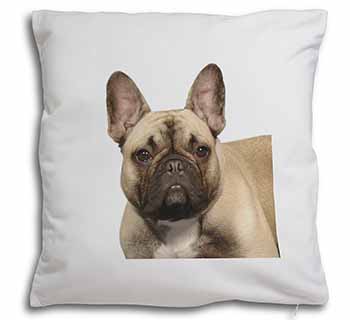 French Bulldog Soft White Velvet Feel Scatter Cushion
