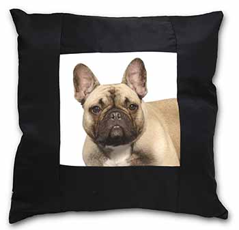 French Bulldog Black Satin Feel Scatter Cushion