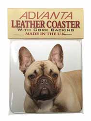 French Bulldog Single Leather Photo Coaster