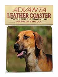 Foxhound Dog Single Leather Photo Coaster