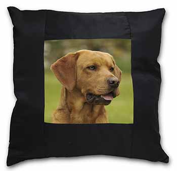 Fox Red Labrador Black Satin Feel Scatter Cushion