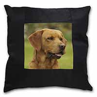 Fox Red Labrador Black Satin Feel Scatter Cushion