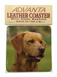 Fox Red Labrador Single Leather Photo Coaster