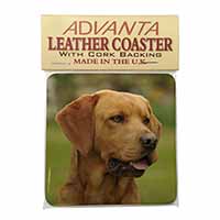 Fox Red Labrador Single Leather Photo Coaster