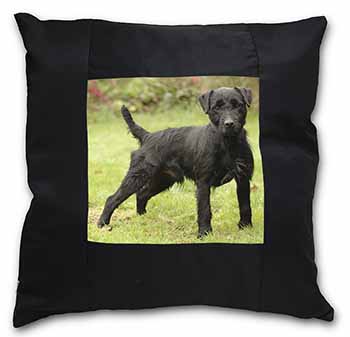Fell Terrier Dog Black Satin Feel Scatter Cushion