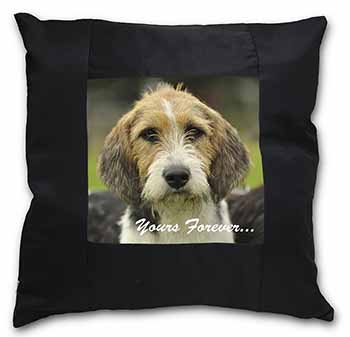 Welsh Fox Terrier Dog "Yours Forever..." Black Satin Feel Scatter Cushion