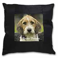 Welsh Fox Terrier Dog "Yours Forever..." Black Satin Feel Scatter Cushion