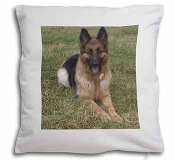 Alsatian/ German Shepherd Dog Soft White Velvet Feel Scatter Cushion