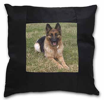 Alsatian/ German Shepherd Dog Black Satin Feel Scatter Cushion