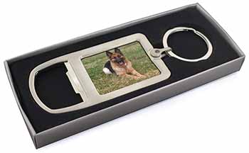 Alsatian/ German Shepherd Dog Chrome Metal Bottle Opener Keyring in Box