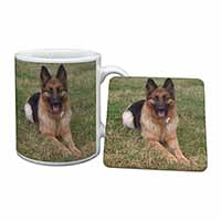 Alsatian/ German Shepherd Dog Mug and Coaster Set