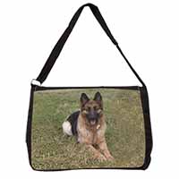 Alsatian/ German Shepherd Dog Large Black Laptop Shoulder Bag School/College