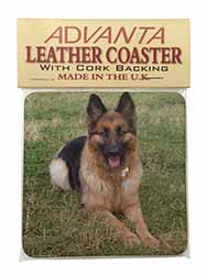 Alsatian/ German Shepherd Dog Single Leather Photo Coaster