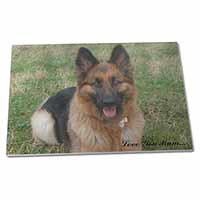 Large Glass Cutting Chopping Board German Shepherd 