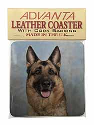 German Shepherd-Alsatian Single Leather Photo Coaster