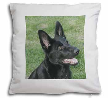 Black German Shepherd Dog Soft White Velvet Feel Scatter Cushion