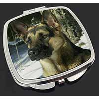 German Shepherd Dog in Snow Make-Up Compact Mirror