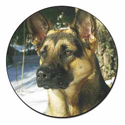 German Shepherd Dog in Snow Fridge Magnet Printed Full Colour