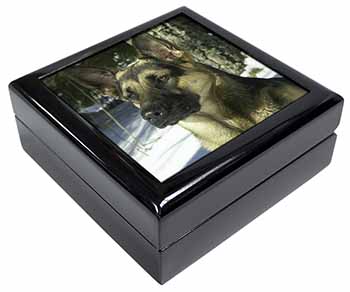 German Shepherd Dog in Snow Keepsake/Jewellery Box