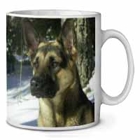 German Shepherd Dog in Snow Ceramic 10oz Coffee Mug/Tea Cup